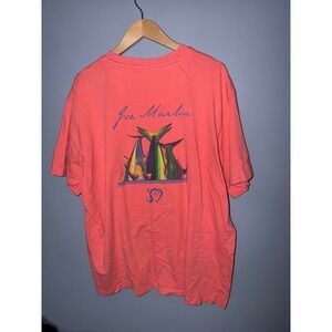 Joe Marlin Fishing T Shirt‎ Coral Graphic Print Tee XXL
